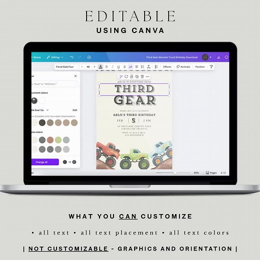 Editable Monster Truck Candy Bar Label: Printable Boys Truck Birthday Party Chocolate Wrapper - Etsy