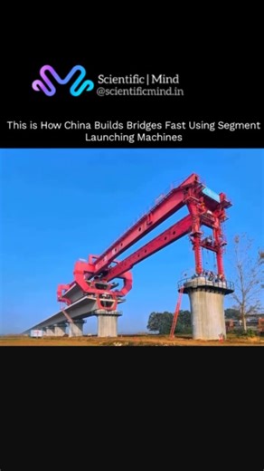 Scientific | Mind™ on Instagram: "This is how China builds bridges fast — using segment launching machines that turn mega projects into assembly lines. Instead of building from the ground up, precast concrete segments are manufactured off-site, then lifted, aligned, and locked together mid-air by massive launching machines with millimeter precision. No traffic shutdowns. No river diversions. Just speed, safety, and surgical engineering at scale. This method cuts construction time from years to m