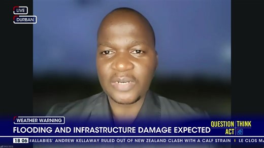The South African Weather Service has issued multiple warnings for disruptive rainfall across KwaZulu-Natal. A level 4 warning has been issued for northern areas including Durban, Ladysmith and Newcastle. KZN Cooperative Governance and Traditional Affairs Spokesperson, Senzelwe Mzila, spoke to #eNCA's Francis Herd. #DStv403 #QuestionThinkAct | eNCAnews
