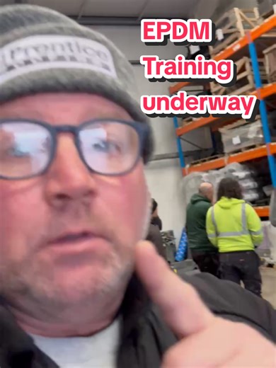 A quick sneaky peek at some of the training done in our EPDM training day Ade from TRC came over from England to give the guys a full day's training, including, laying and glueing, detailing jointing and trims #epdmtraining #epdmroof #Belfastroofingsupplycentre #epdmrubberroof