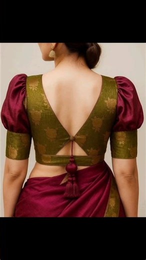 Latest Designer Back Neck Blouse Cutting and Stitching 👗