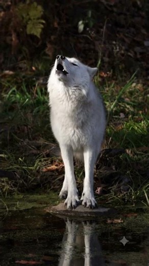Echoes of the Wild: The Majestic Howling White Wolf