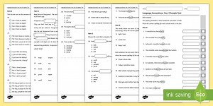NAPLAN-Style English Example Tests - Year 3 Language Conventions Sample Test