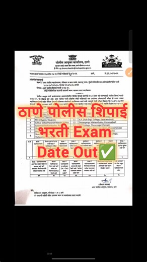ठाणे पोलीस शिपाई भरती Exam Date Out✅