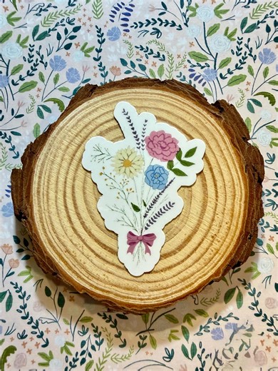 Flower Bouquet Sticker | Cute Flower Sticker, Cute Floral Sticker - Etsy