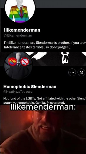 Homophobic slenderman VS Ilikemenderman