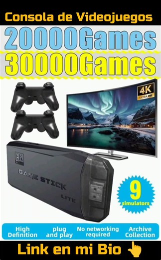 Consola de Videojuegos para el hogar, 1 Consola de Videojuegos Independiente para 2 Jugadores conectada a TV, 1 Caja de Videojuegos Tipo Cartucho FC Nueva, 1 Controlador Inalámbrico Rojo y Blanco, 1 Consola de Videojuegos Interactiva HD (con 30,000 juegos, 1 Emulador GBA y 1 Juego de ARCADE #Videojuegos #Consola #Diversion #Entretenimiento #Gadget