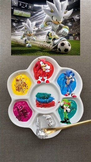 Sonic team playing with football #satisfying #art #memes #sonic