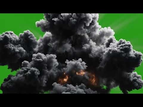 Massive Blast Explosion Green Screen