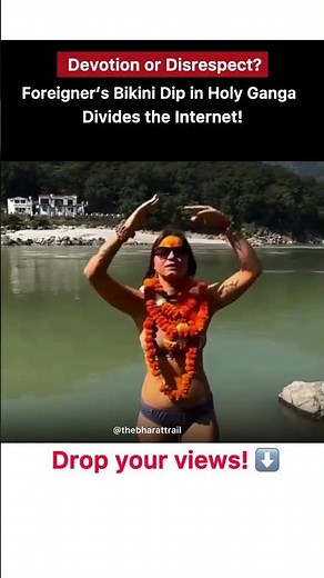 When faith meets freedom|Bikini bath in Ganga stirs Sanatan debate🔥 #spirituality #sanatandharma