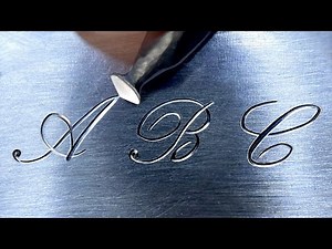 Hand Engraving Letter A, B and C in Script