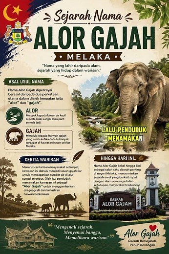 Sejarah Nama Alor Gajah, Melaka
