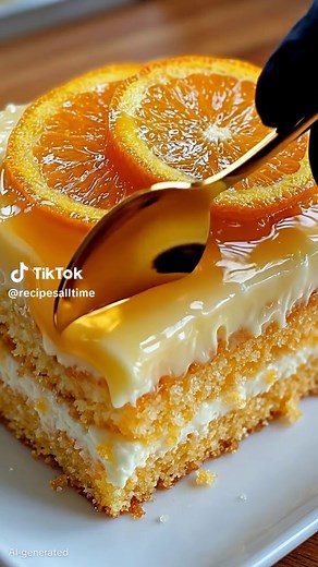 Sunny Glazed Orange Creamsicle Cake 👇 LINK IN BIO FOR MORE RECIPES! 🔗 If you enjoyed this video 🍰, double tap! ❤️ Join me for mouth-watering recipes and cooking hacks. Follow for daily food inspo! 👨‍🍳#pie #cake #cheesecake #Recipe