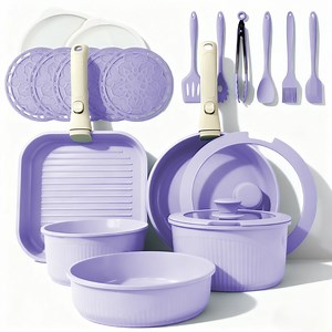 23pcs Pots and Pans Non Stick, Cookware Sets Detachable Handle, Induction Kitchen Pots and Pans,NonStick Cooking Set, Oven/Dishwasher/Fridge , Space Saving,Healthy Kitchen Cookware Sets