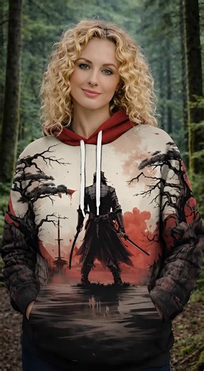 Japanese Samurai Hoodie Men Retro Art Pattern Pullover Hoodies Men https://amzn.to/4pYCyD1