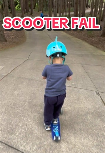 Scooter fail 🙈 who has done this!? We all have to start somewhere, but what is important is wearing a helmet and getting up and trying again! #fail #fall #blooper #opps #tryagain