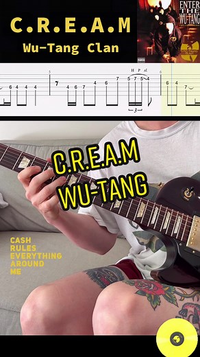 C.R.E.A.M - Wu-Tang Clan (Guitar Cover TABS) #wutang #hiphop #guitar