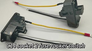 Industrial 3-Pin IEC320 C14 Inlet Module Plug with Double Fuse Switch Electrical Power Socket Adaptor