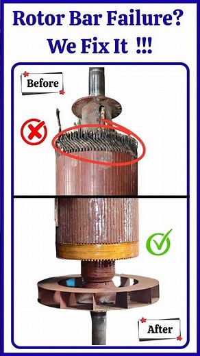 Rotor Bar Failure? We Fix It !! #fastservice #electricalmotor #industrialmaintenance #machine