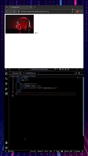 CodeWithRatan on Instagram: "💥Animated Product Card based on pure HTML and CSS. . . . DM for source code . . . #codingshorts #programming #cssshorts #webdevelopment #frontenddevelopment"