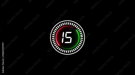 Minimal high quality countdown timer animation from 20 to 0 seconds. Round circle countdown, Modern flat design with animation. real time animated number.