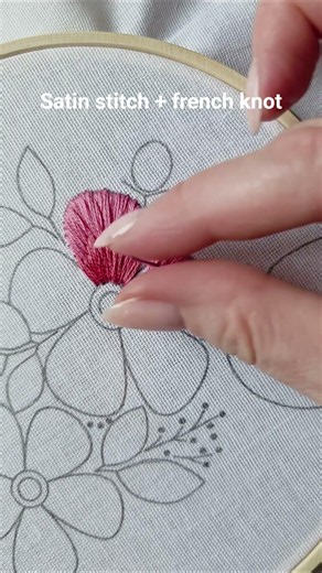 Bright flowers hand embroidery🌸 #embroidery #tutorial #diy #handmade #flowers #art #craft #stitch