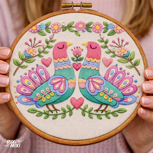 Folk Birds Hand Embroidery Pattern – Instant PDF Download - Etsy