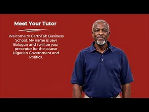 NIGERIAN GOVERNMENT AND POLITICS COURSE OVERVIEW