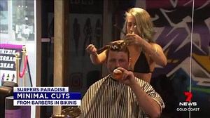 A new hairdressers has opened in the heart of the Glitter Strip called Bikini Barber Babes. www.7plus.com.au #7News | 7NEWS Gold Coast