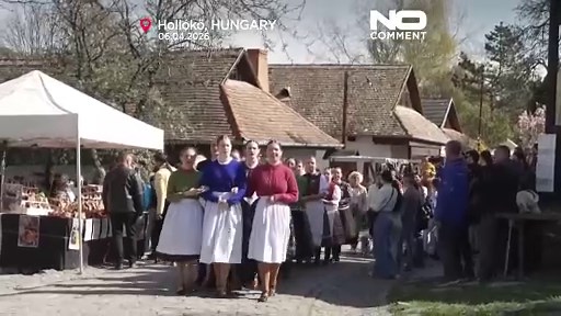 Hungarian Easter tradition sees women doused with water in Hollókő