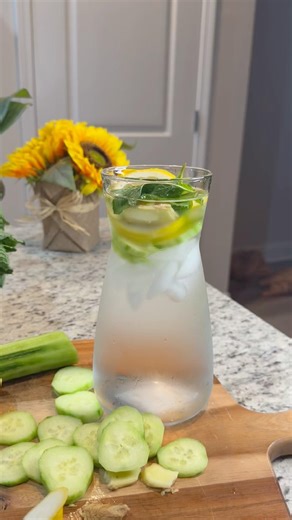 You thought you needed expensive detox drinks… but it was just lemon 🍋 + cucumber 🥒 water !