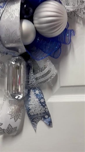 Blue Jeweled Christmas Wreath: Holiday Wall Decor - Etsy