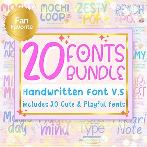 Neat Handwriting Font Bundle V.5 – 20 Handwritten Fonts for Notes, Journaling, Planner, Canva, Goodnotes - Etsy