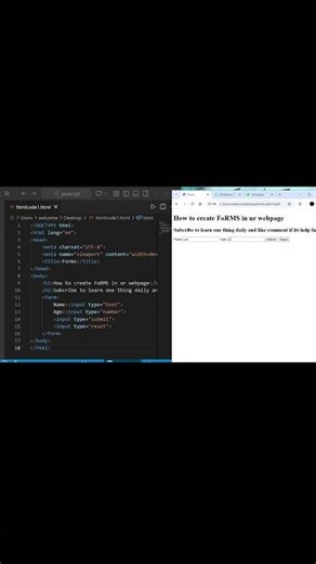 How to make Form in HTML ⁉️ Simple stright to content |#coding #html #webdesign #frontendcourse