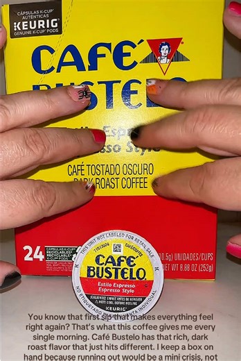You know that first sip that makes everything feel right again? That’s what this coffee gives me every single morning. Café Bustelo has that rich, dark roast flavor that just hits different. I keep a box on hand because running out would be a mini crisis, not even kidding. If you love that espresso café taste but want it fast and easy, this is *it*. #CafeBustelo #MorningCoffeeVibes #BusteloLovers #CoffeeAddictLife #LatinaCoffeeCulture