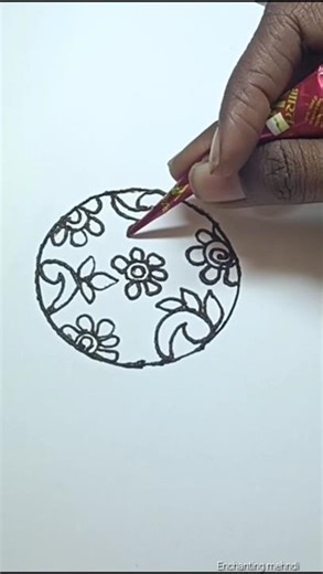Circle Design ✨‪@EnchantingMehndidesign9234‬ #mehndi #henna #art #shorts #viral #trending #explore