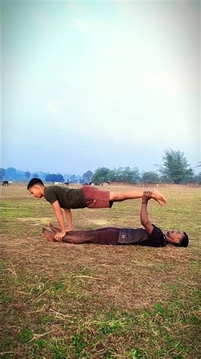 Can You Do It? 😳 | Partner Push-Ups Challenge 🔥 | #shorts #fitnessmotivation