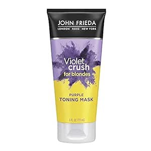 John Frieda Violet Crush Purple Toning Mask, Removes Brassy Tones, Smooths Damaged Hair Cuticles for Cooler, More Luminous, Salon-Fresh Blonde. Safe for Natural and Color-Treated Blonde Hair, 6 Oz