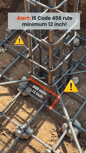 😱 फुटिंग में कॉलम का L कितना बड़ा होना चाहिए? ❌ Mistakes #shorts #civilengineering #construction