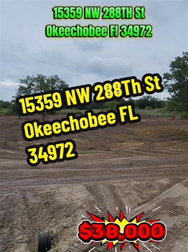 15359 NW 288TH ST OKEECHOBEE FL 34972 1.25 Acres Residencial Agricultural Limpio y con driveway solo requiere fence al frente y en la parte de atrás electricidad e internet disponibles en la esquina de la propiedad. El precio es firme $38.000 venta de dueño a dueño, Gastos de cierre $800.000#inversiones #forsale #realestate #lotes #terrenosenventa