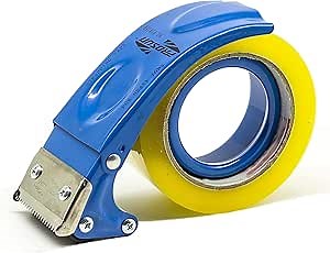 Packing Tape Dispenser Gun, 2" Tape Gun Dispenser Industrial Side Loading Tape Dispenser (Holds 3 Inch Core)(Blue)