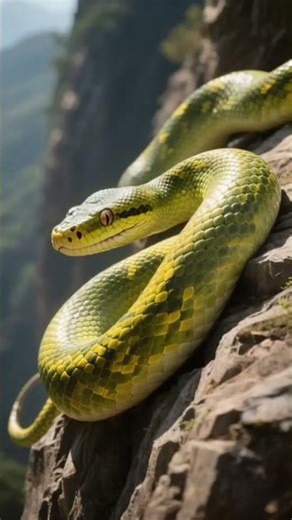 Encounter Green Python | RealSnake #shorts #trending #wildlife #snake #animals