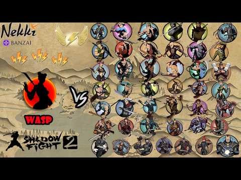 Shadow Fight 2 WASP VS ALL BOSSES AND BODYGUARD'S
