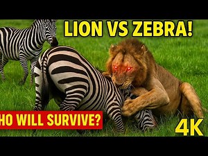 Lion VS Zebra | Real 4K Wildlife Attack Caught on Camera! #lion #zebra #attack #wildlife #animals
