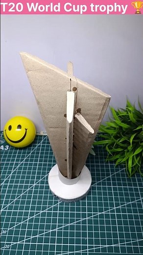 Diy T20 World Cup trophy making, World Cup trophy making with cardboard #shortsfeed #t20worldcup