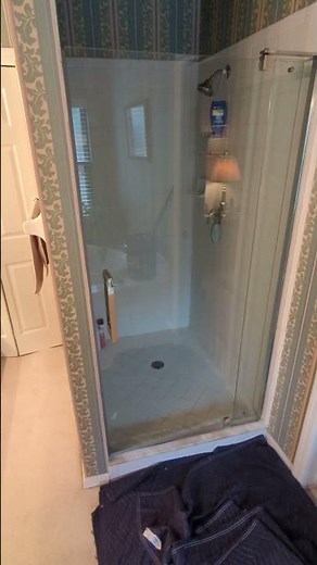 Part 2 Bathroom Update. Kohler Revel Pivot Hinged Shower Door Installed. See Part 1 for the Before