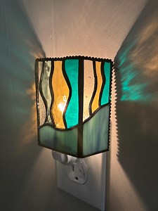 Waterfall 5 - 3 Sided Stained Glass Night Light - Rotating Base Option - Etsy