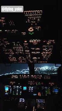 B737NG Night Approach and Landing – Cockpit Perspective #b737 #aviation #landing #shorts
