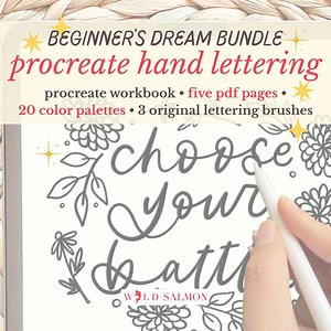 Procreate Modern Hand Lettering BEGINNER BUNDLE | Tutorial Workbook | PDF Printable Instant Download - Etsy