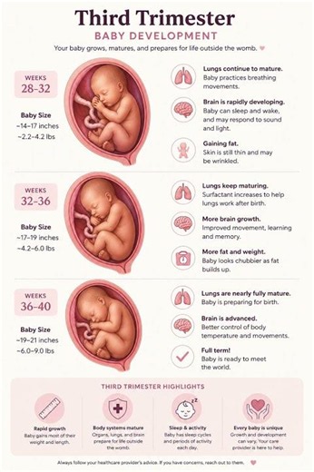 Third Trimester Baby Development 🤍✨